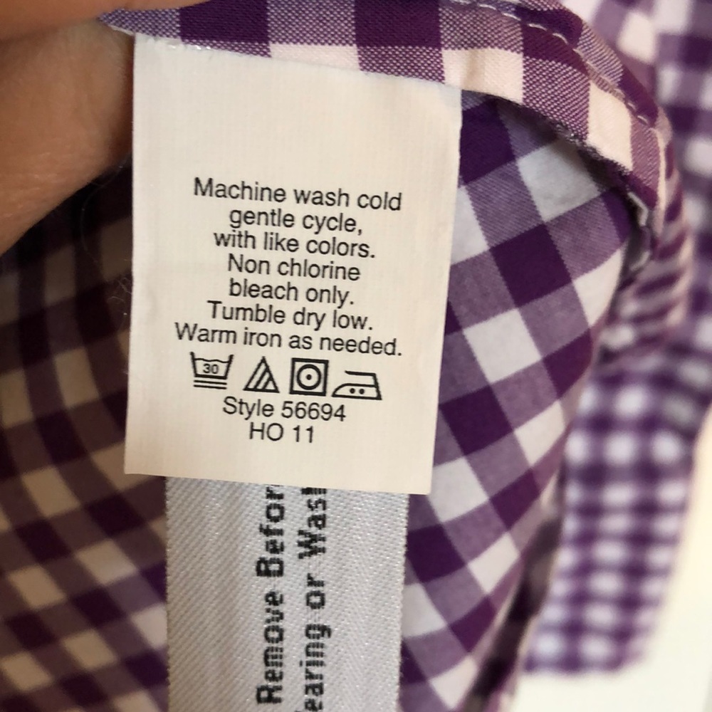 Purple checked button down - Picture 4 of 6